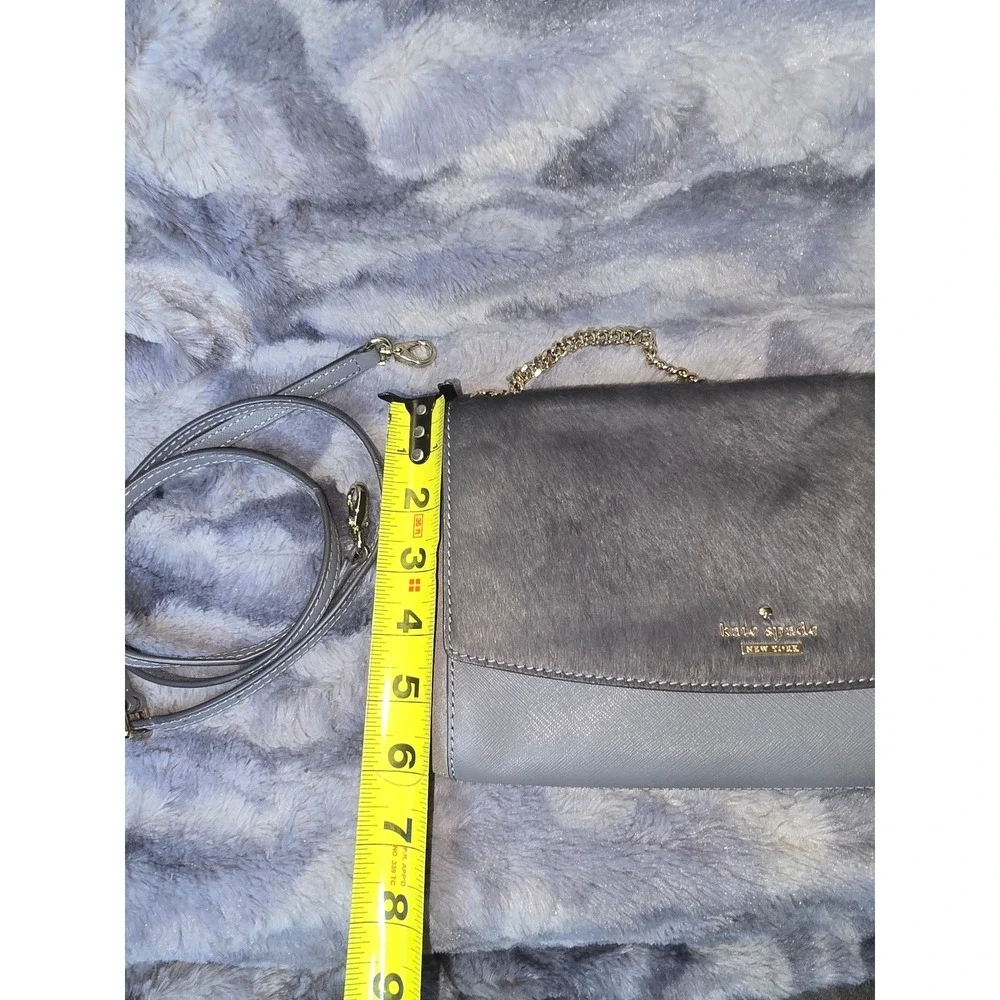 NWOT Kate Spade New York Laurel Way‎ Grey calf hair & Leather Chain Crossbody